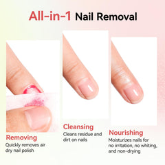 Nailshion vitamin-E moisturizing formula helps nourish nails during removal.