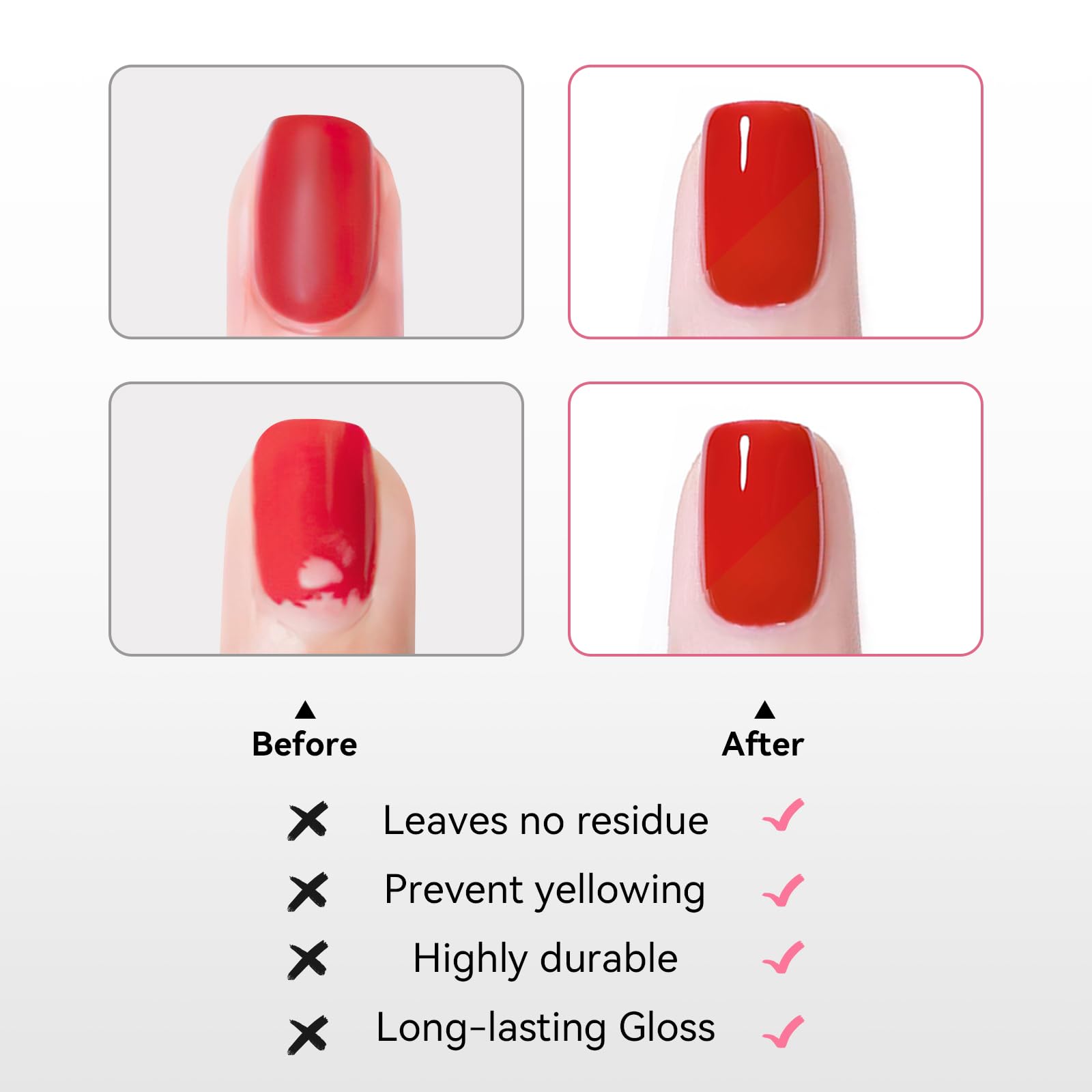 Nailshion wide 150-degree brush delivers smooth, streak-free coverage.