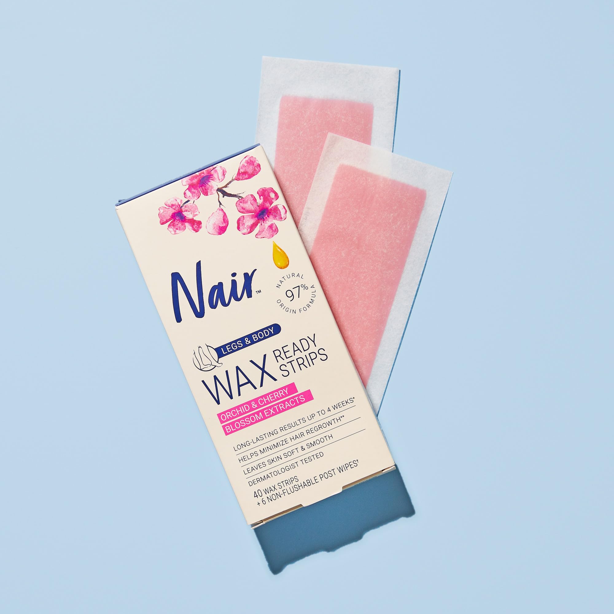 At-home waxing kit by Nair for smooth legs and body