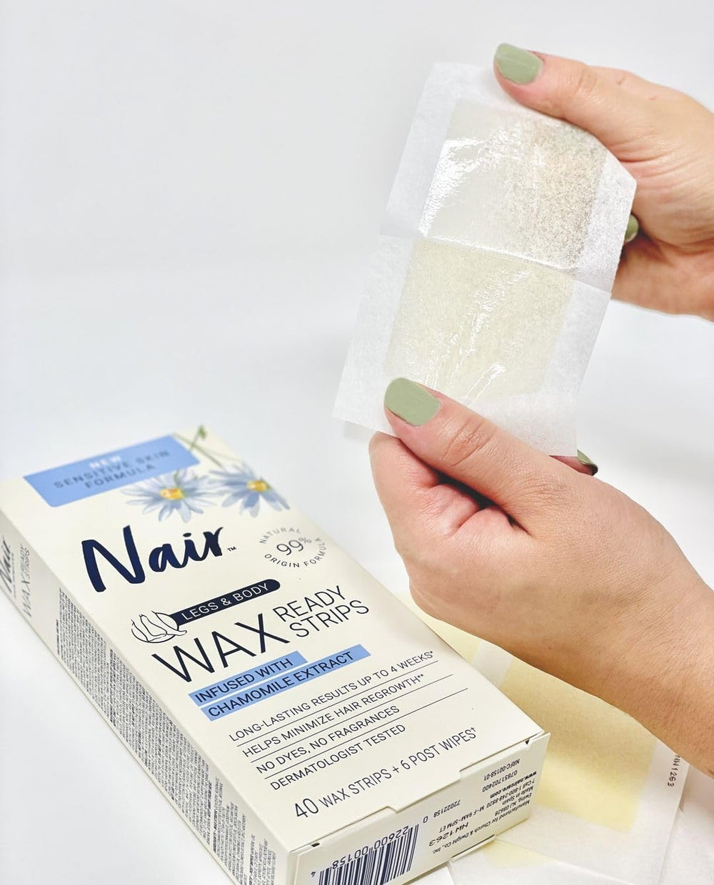 Nair dermatologist-tested seal adds reassurance for sensitive skin.