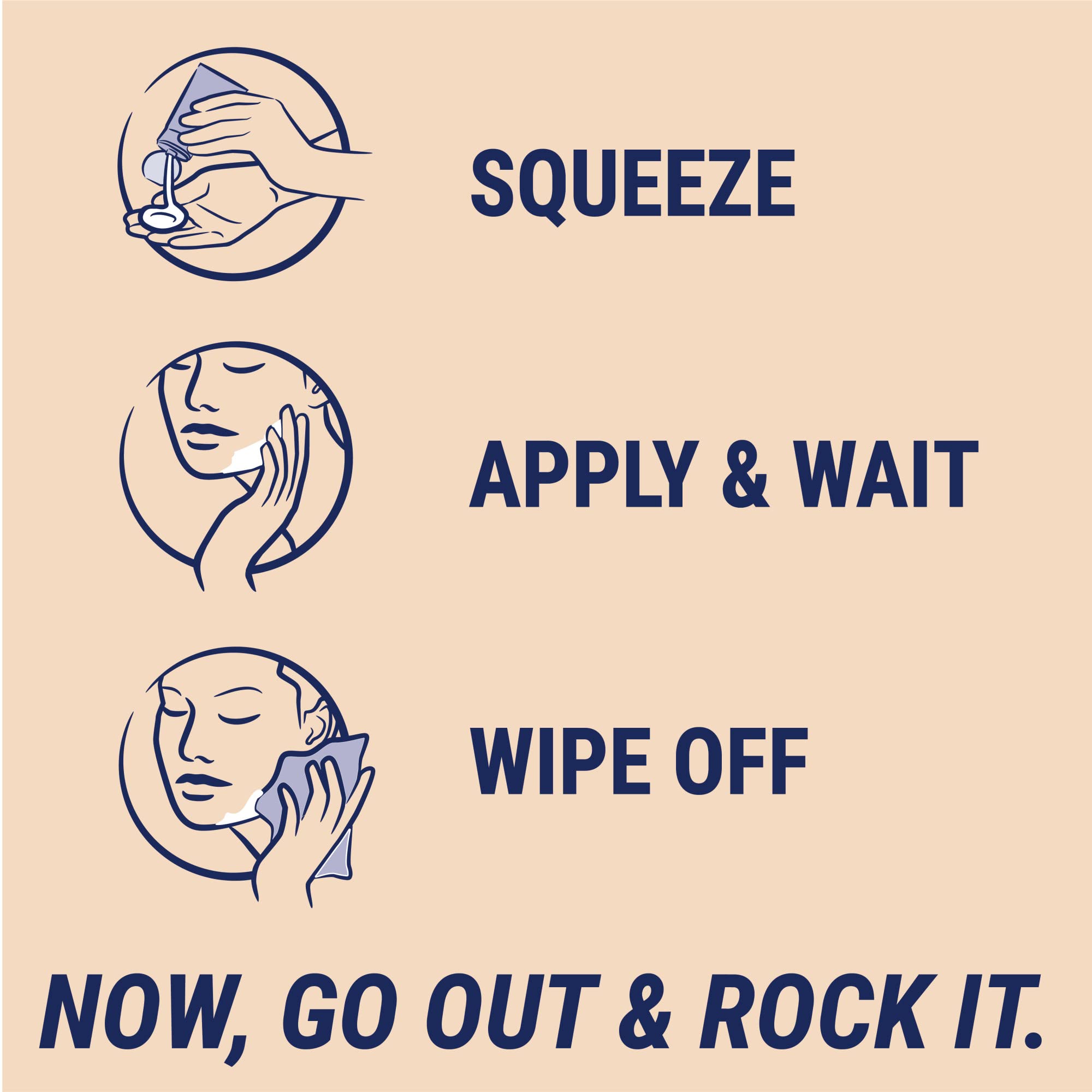Nair face cream label detail with ingredients and usage hints.