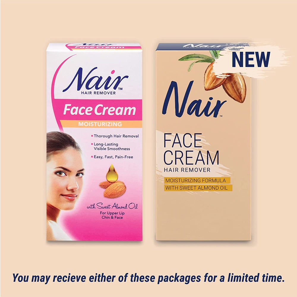 Nair face remover cream exfoliation action demonstrates skin refinement