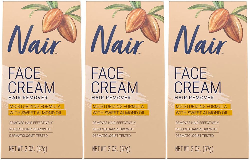 Nair Face Remover Cream Pack 3 front view showing packaging for sensitive skin
