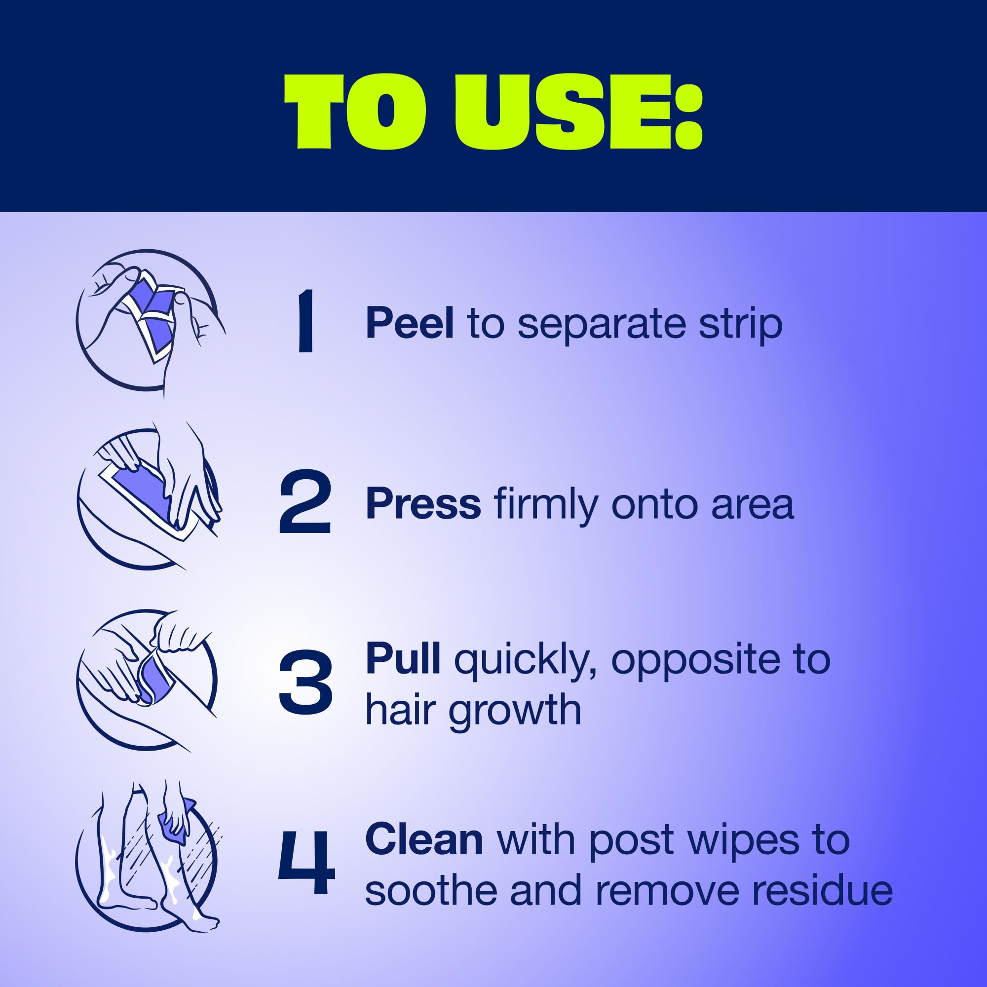 Mess-free hair removal with no heating required by Nair strips