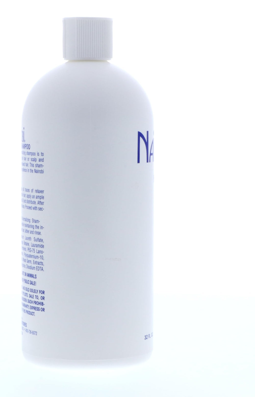 Nairobi Normalizing Shampoo packaging shot illustrating recyclable bottle.