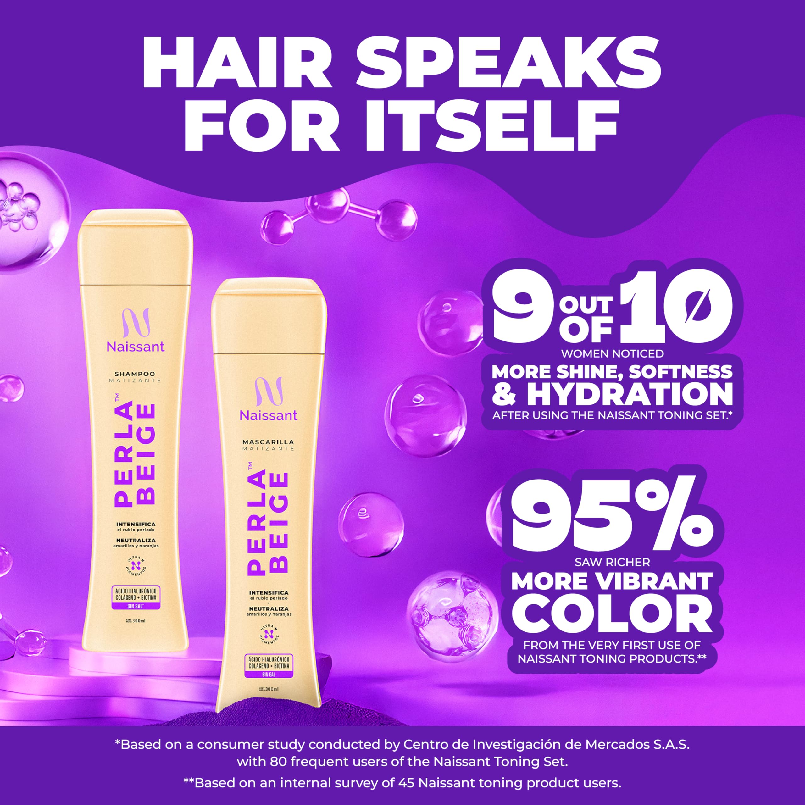 Naissant ammonia-free and sulfate-free badge signaling clean, color-friendly care.