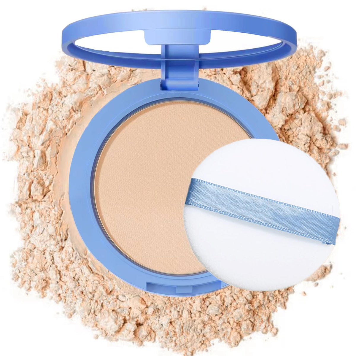NAISSIYA oil-control pressed powder compact with mirror for quick matte touch-ups.