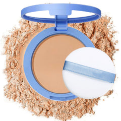 NAISSIYA Oil Control Powder in pure beige packaging, ready for quick touch-ups.