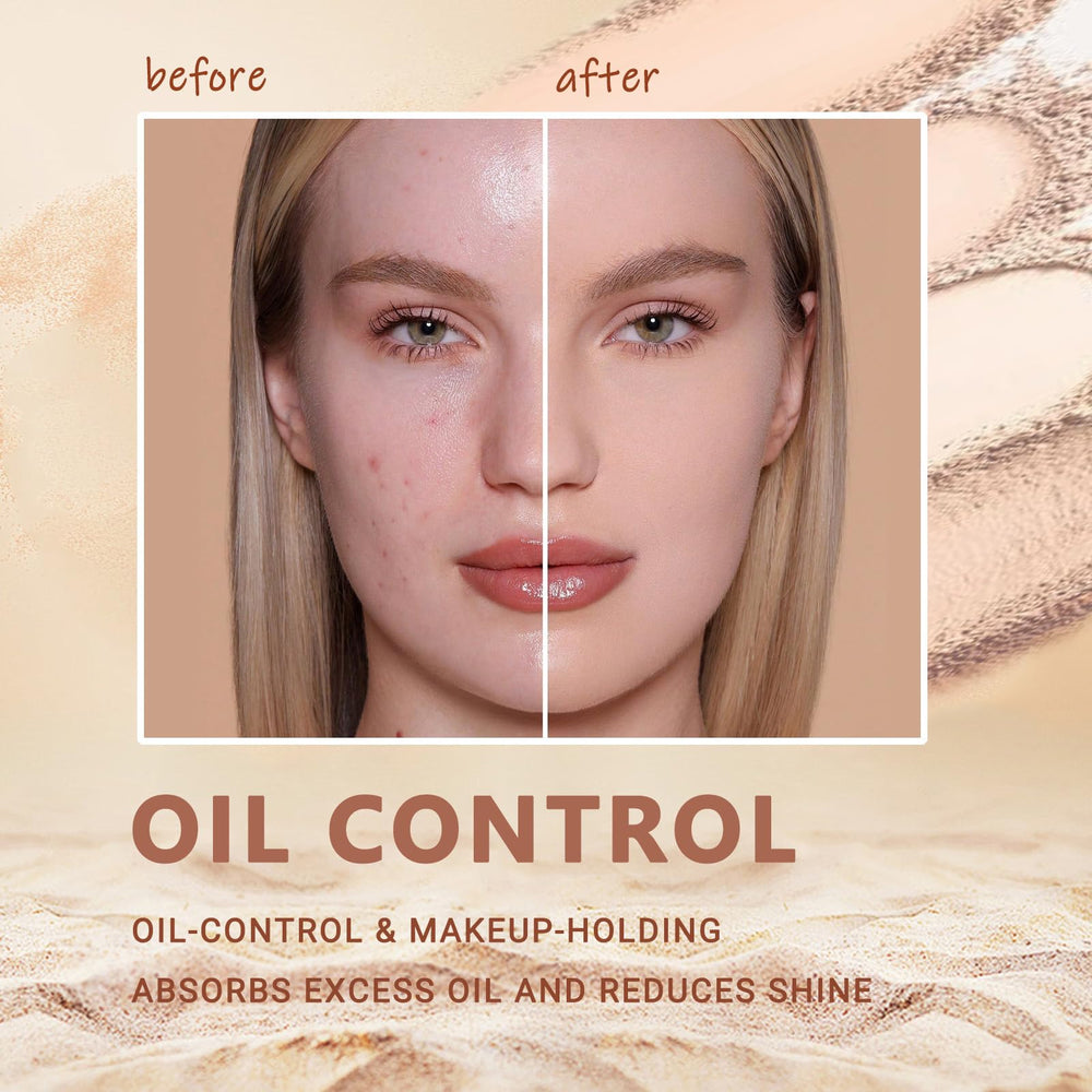 NAISSIYA oil-control powder swatches demonstrating even texture and finish.