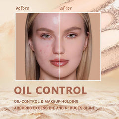 NAISSIYA close-up of silky texture shows ultra-fine powder for natural matte look.