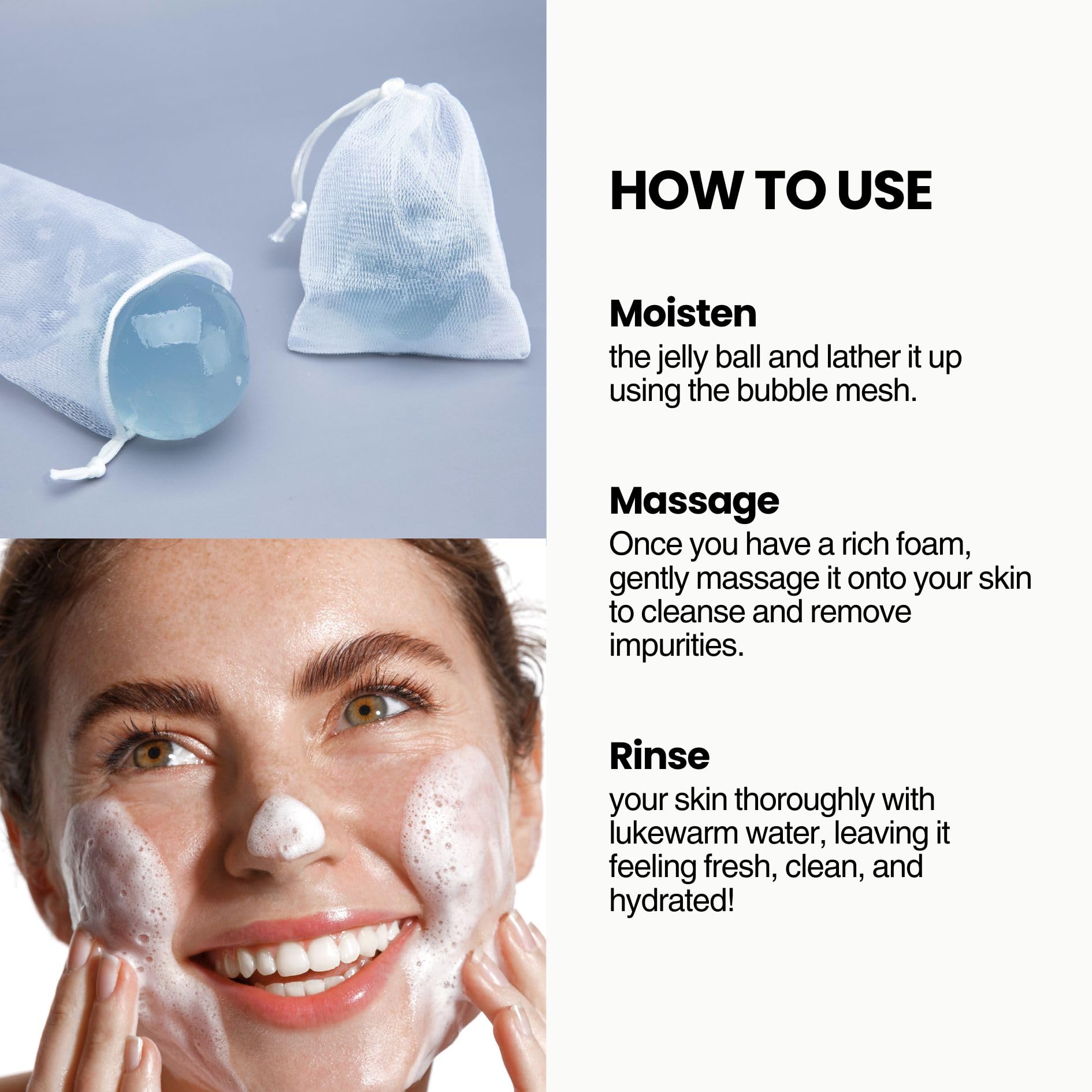 Product aimed at dry skin with hydration-focused visuals featuring squalane.