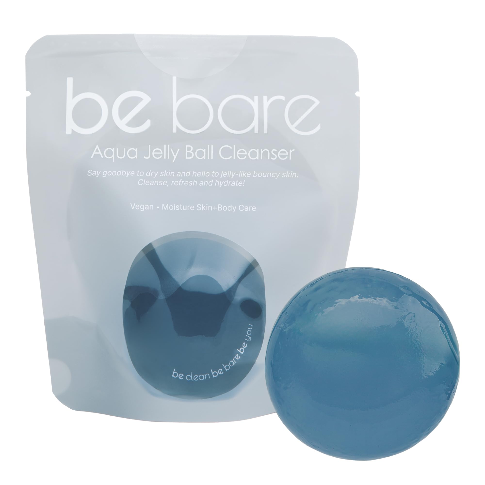 Naisture Be Bare Jelly Ball Cleanser packaging highlights hydration for dry skin.