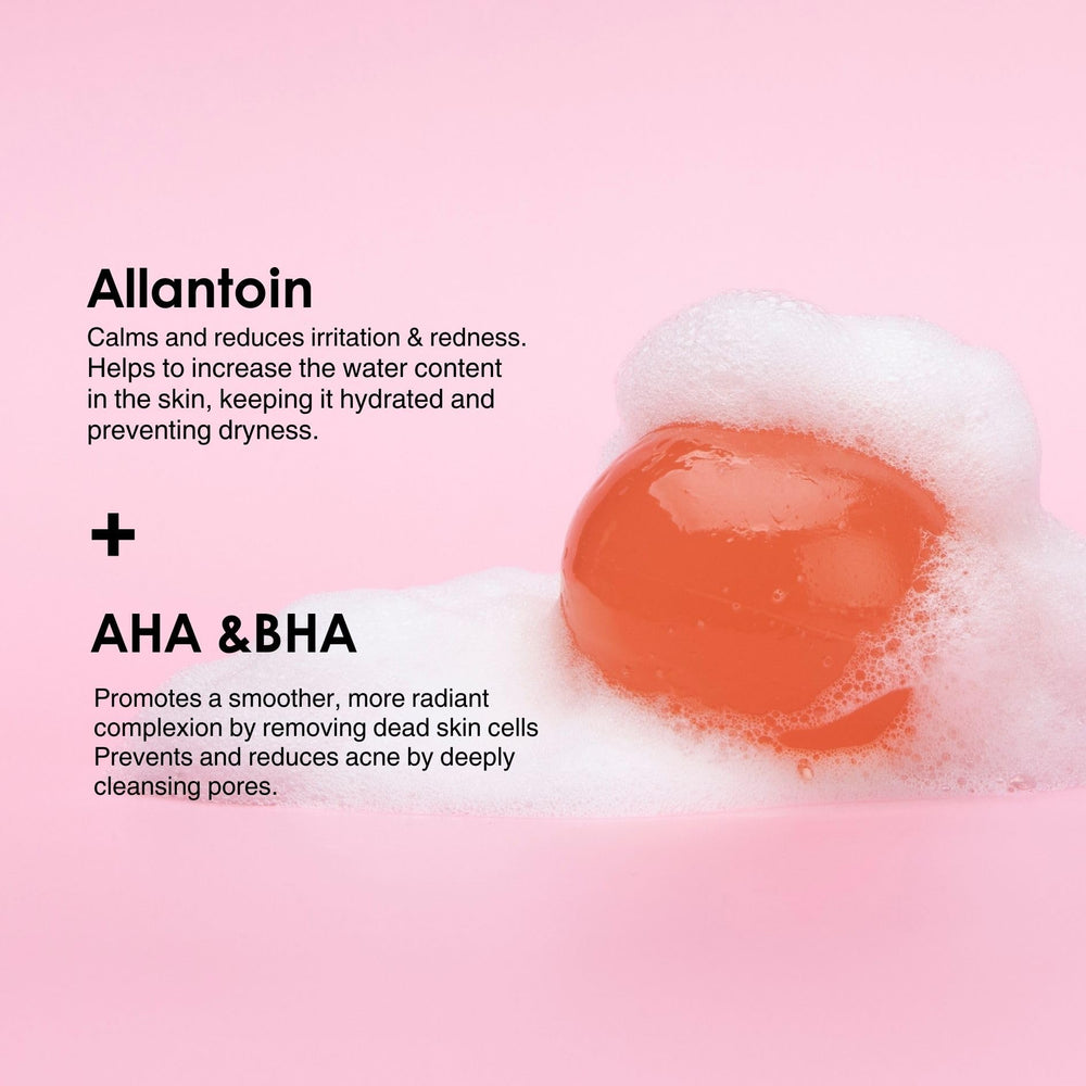 Close-up of Be Bare jelly ball texture showing gentle exfoliation