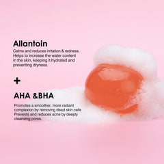 Close-up of Be Bare jelly ball texture showing gentle exfoliation