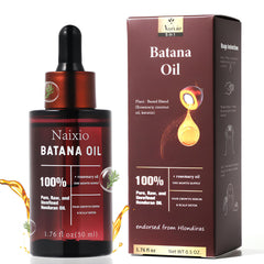 Naixio Batana Oil bottle closeup highlighting premium natural hair care