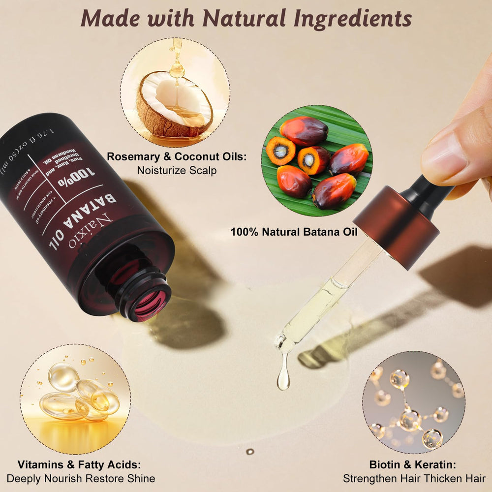 Hair strands after Naixio Batana Oil showing added strength