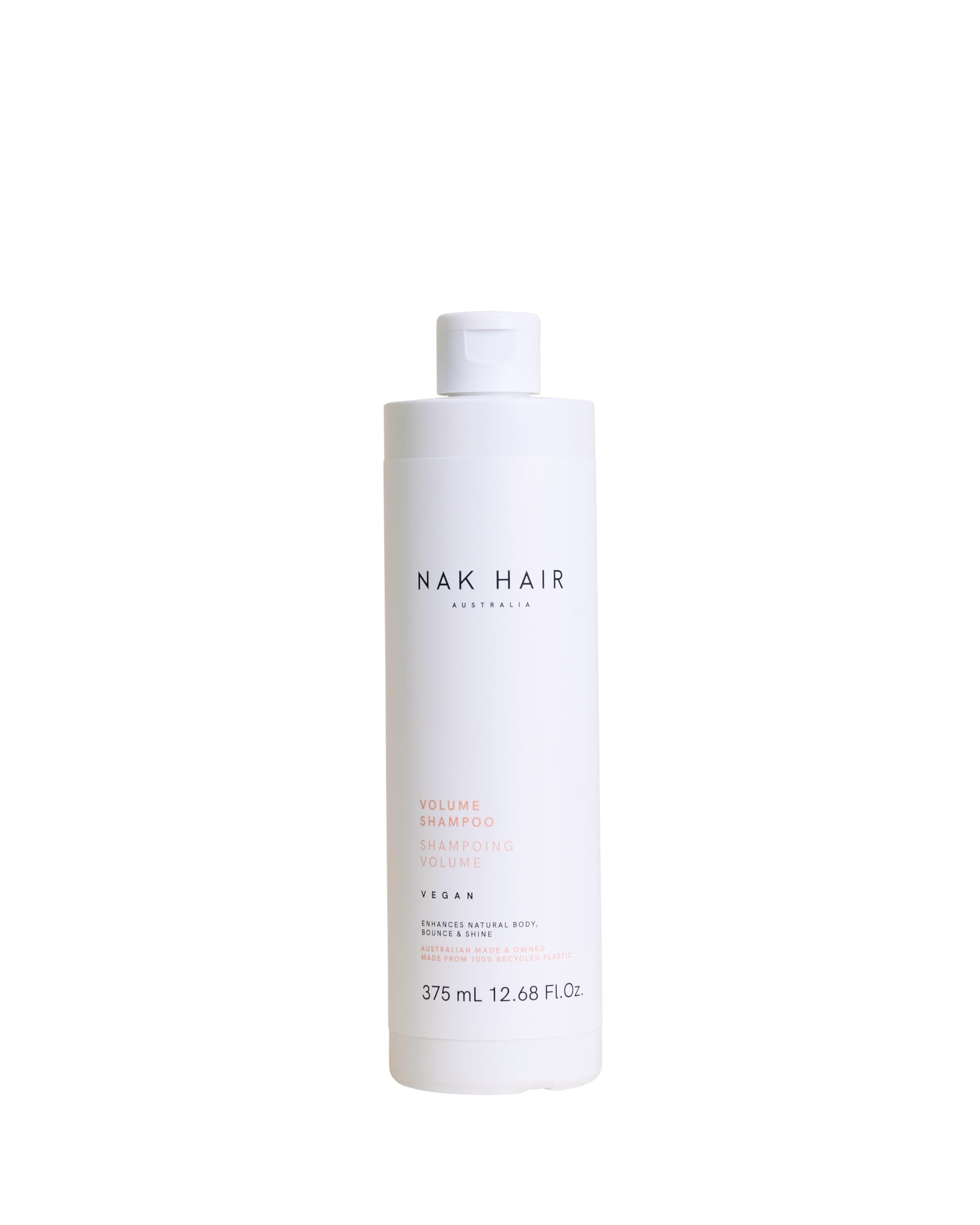 NAK Hair Australia Volume Shampoo bottle front for volumised hair