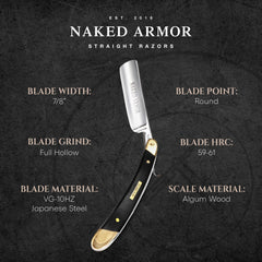 Naked Armor Solomon shaving brush invites even application for refined results.