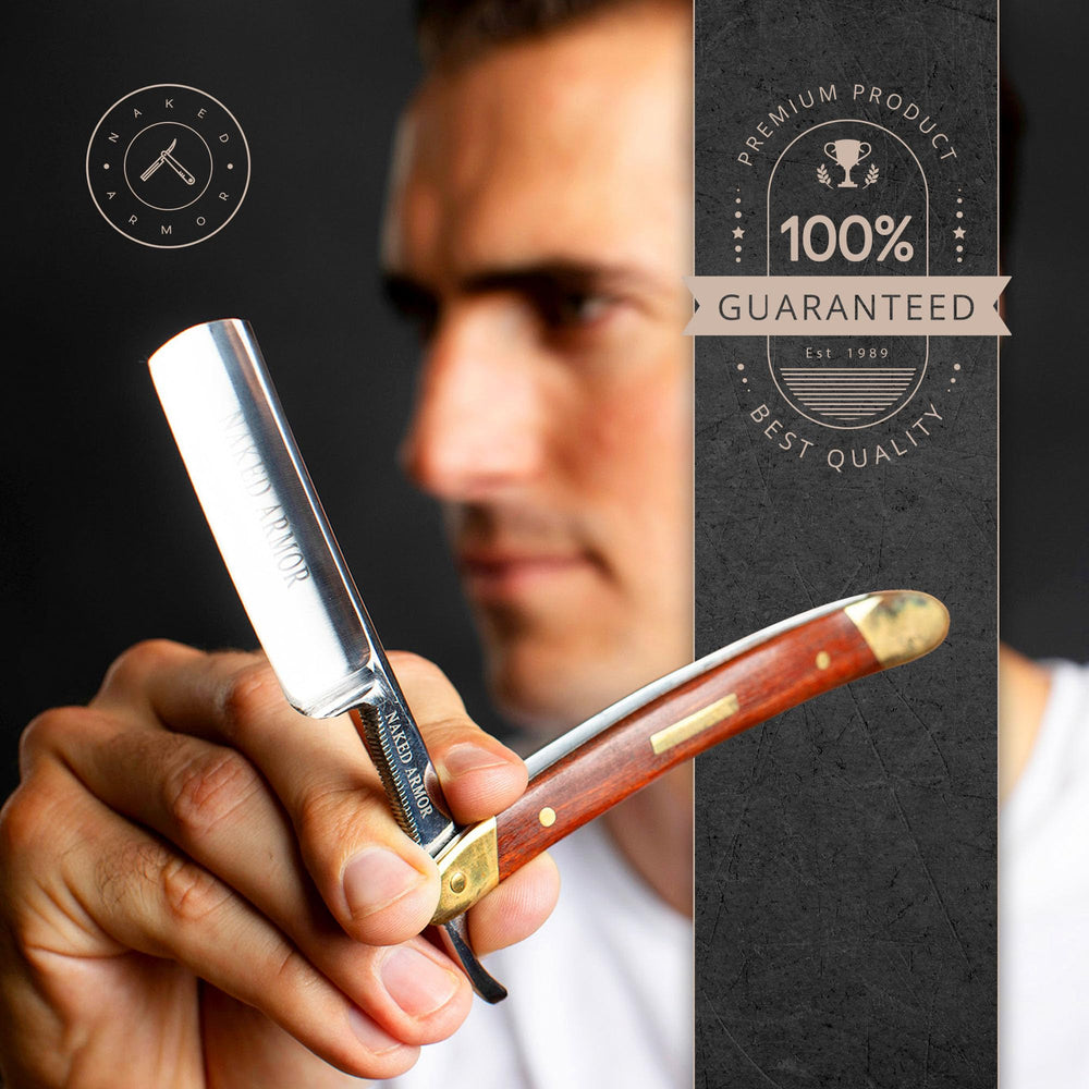 Naked Armor Solomon travel-ready case keeps the razor safe on trips.