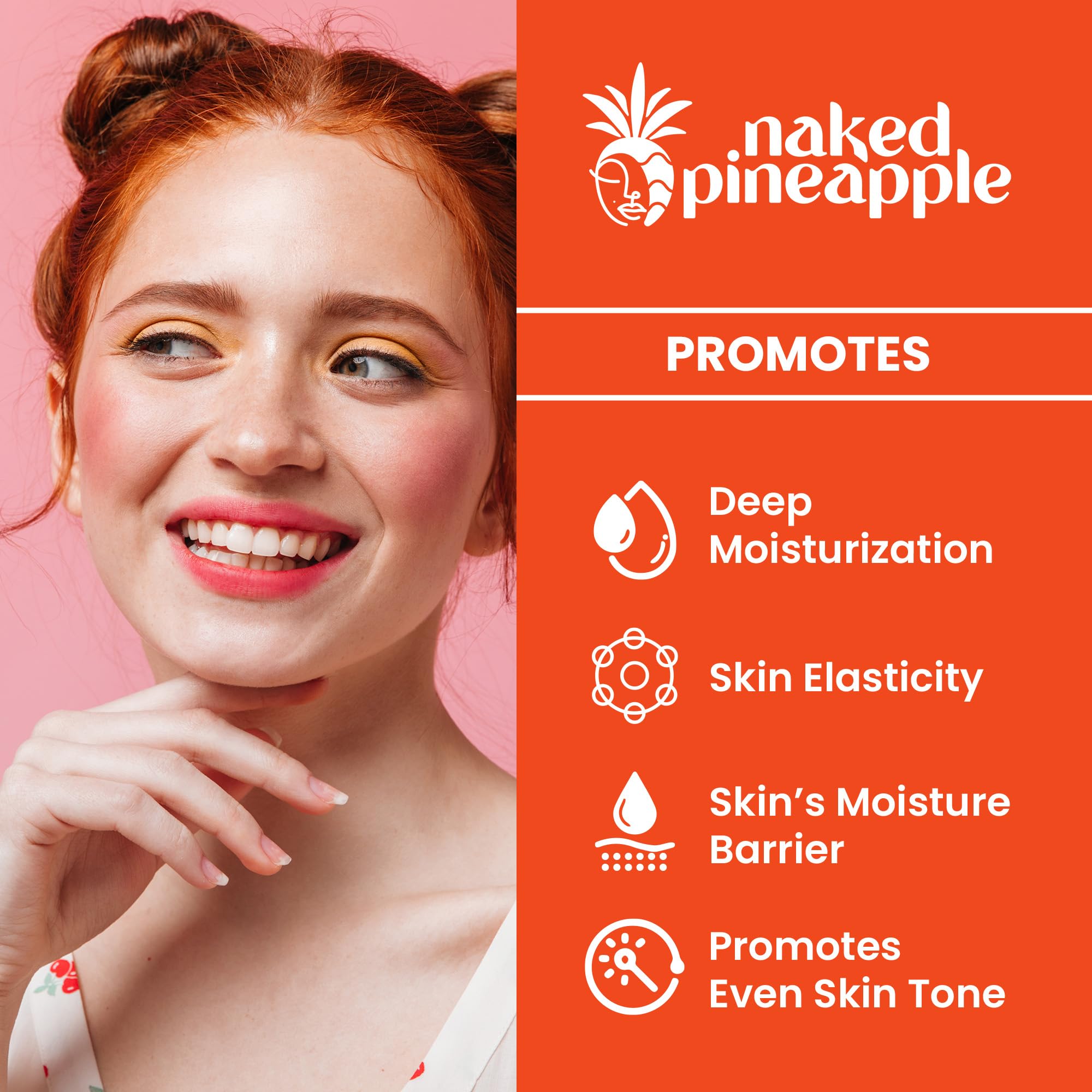 Naked Pineapple moisture barrier boost image emphasizes hydration retention