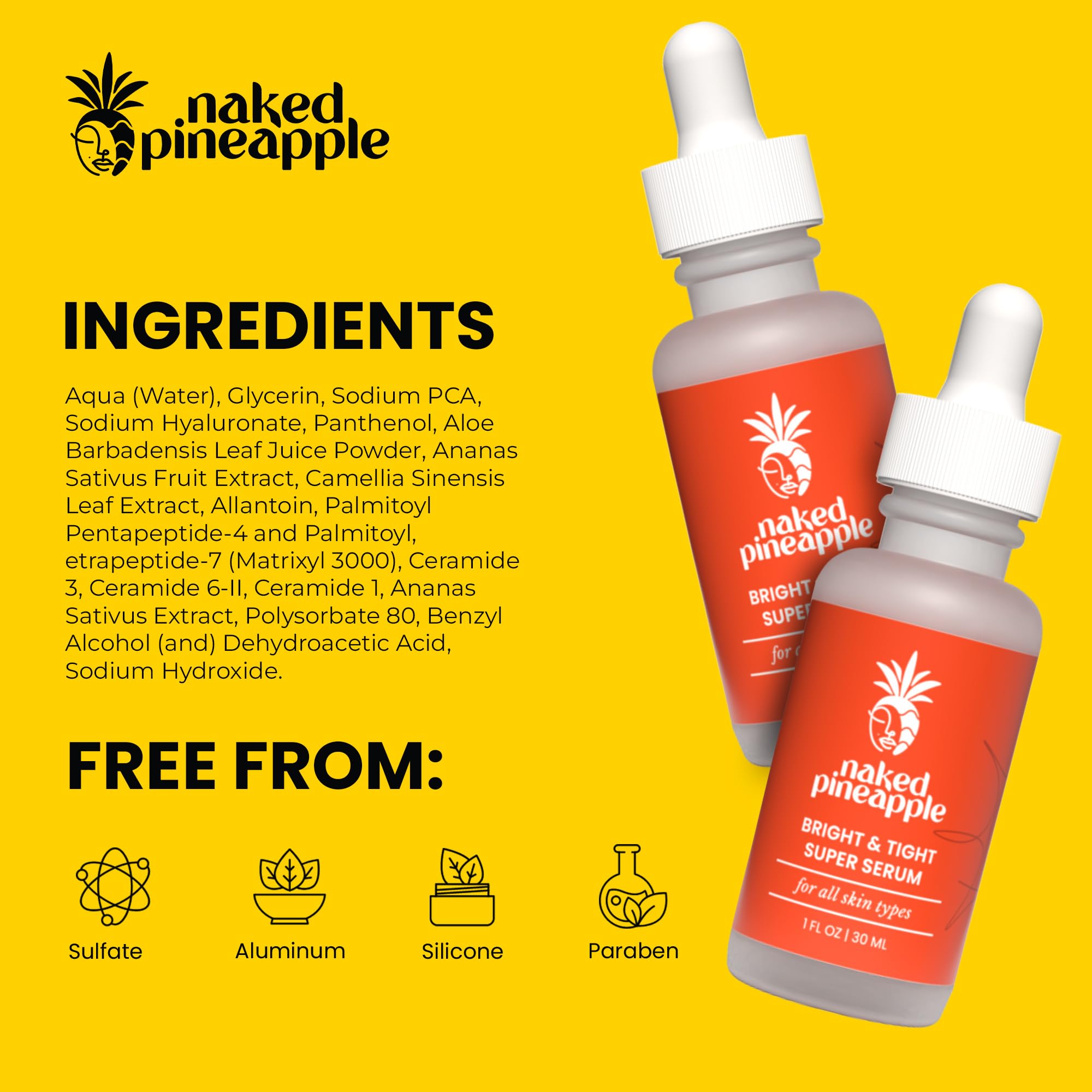 Naked Pineapple serum texture image shows fast absorption for smoother skin