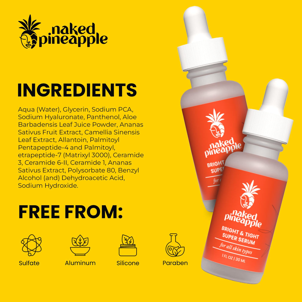 Naked Pineapple serum texture image shows fast absorption for smoother skin