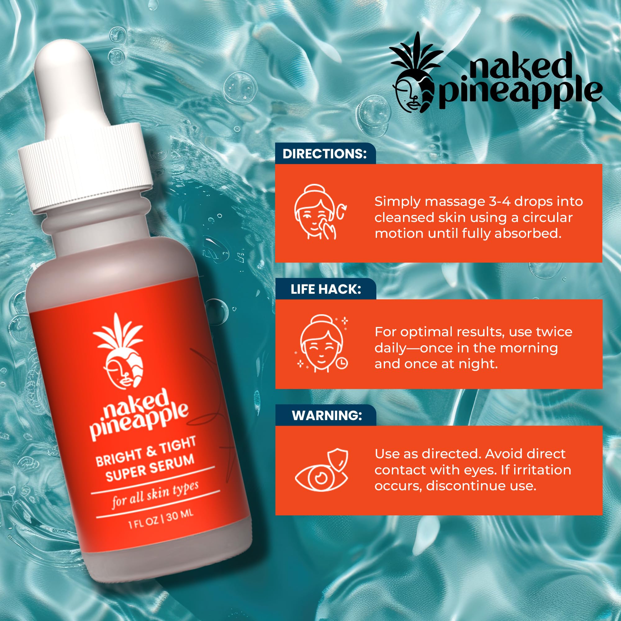 Naked Pineapple skin elasticity focus image suggests firmer, resilient skin