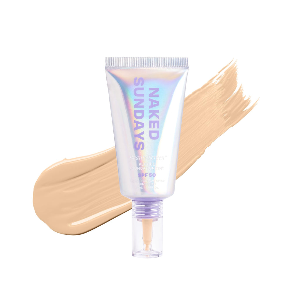 Naked Sundays BeautyScreen SPF 50 tint bottle ready for everyday sun protection with a natural tint.
