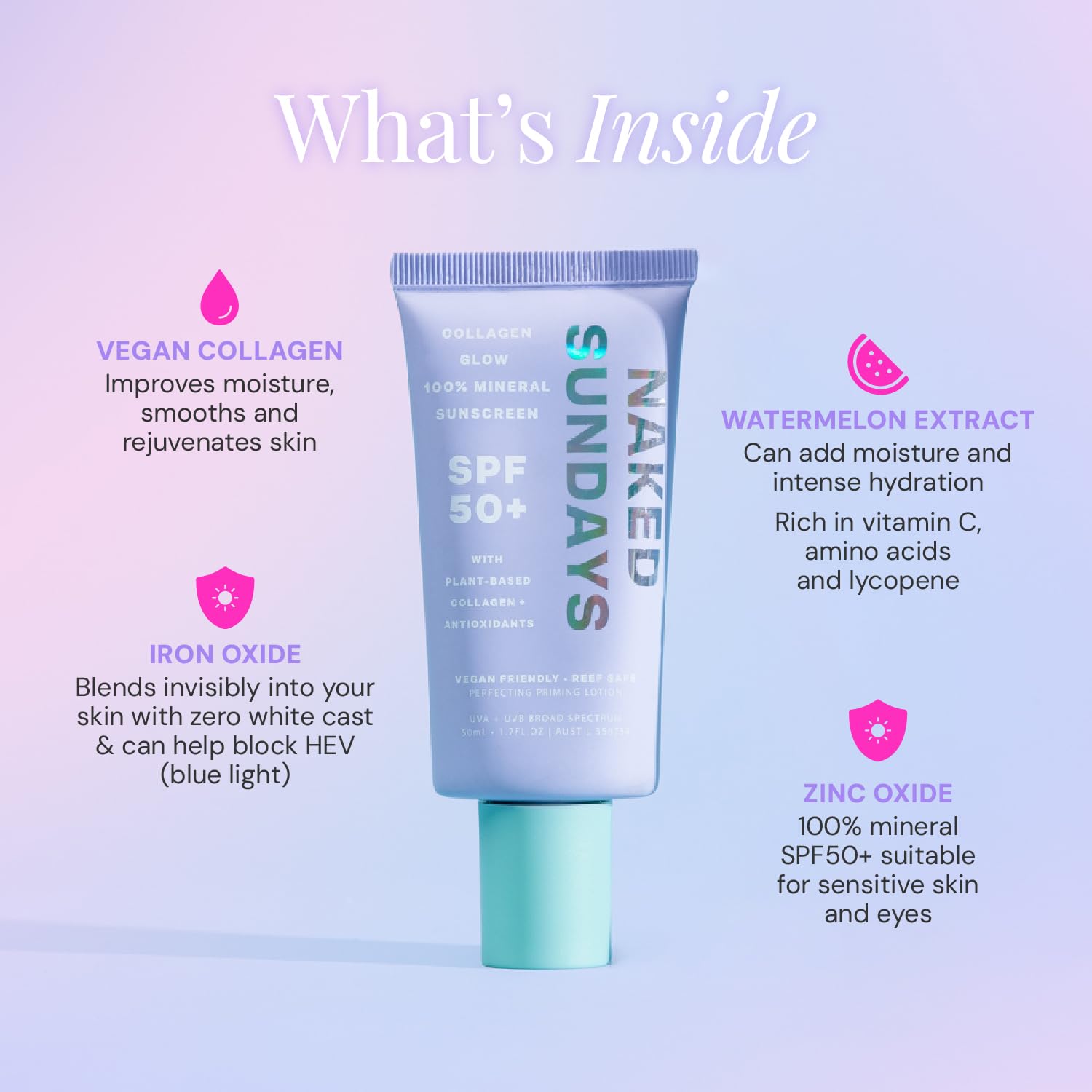 Naked Sundays fragrance-free label signals sensitive-skin friendly formula for all-day comfort