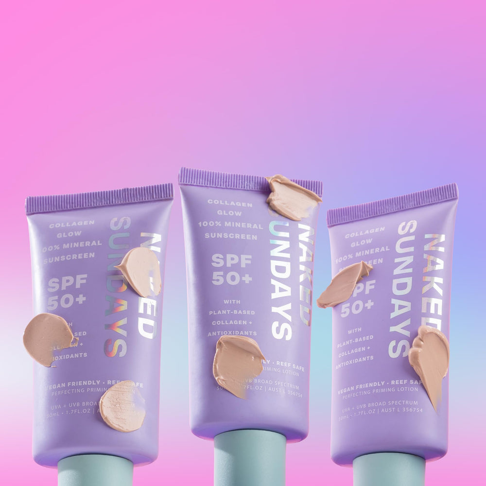 Naked Sundays Lightweight finish image captures sheer protection with natural radiance