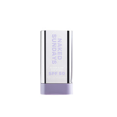 Packaging of Naked Sundays SPF 50 Clear Glow Stick demonstrates travel-friendly sunscreen.