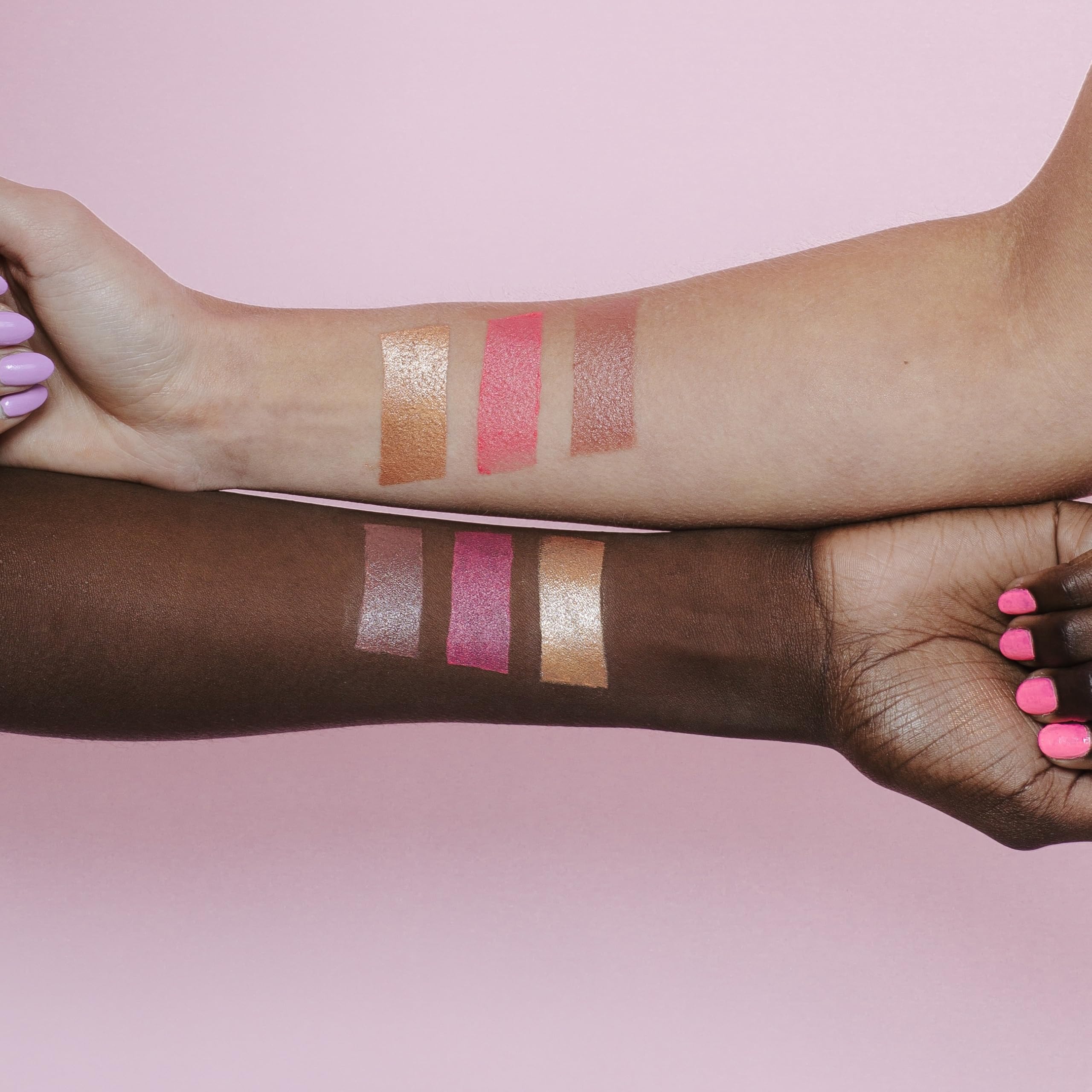 Naked Sundays Glow Balm on eyelids for rosy glow.