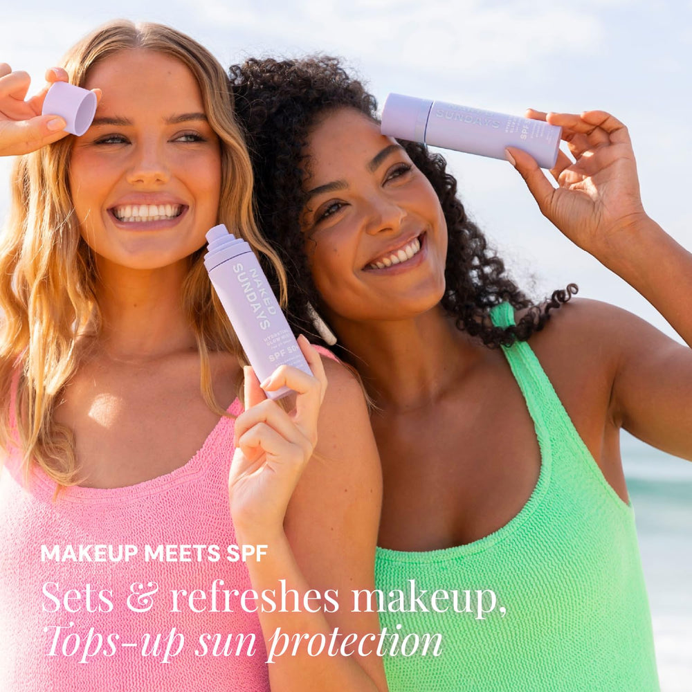 Naked Sundays face mist hyaluronic acid boost emphasizes hydration on demand.