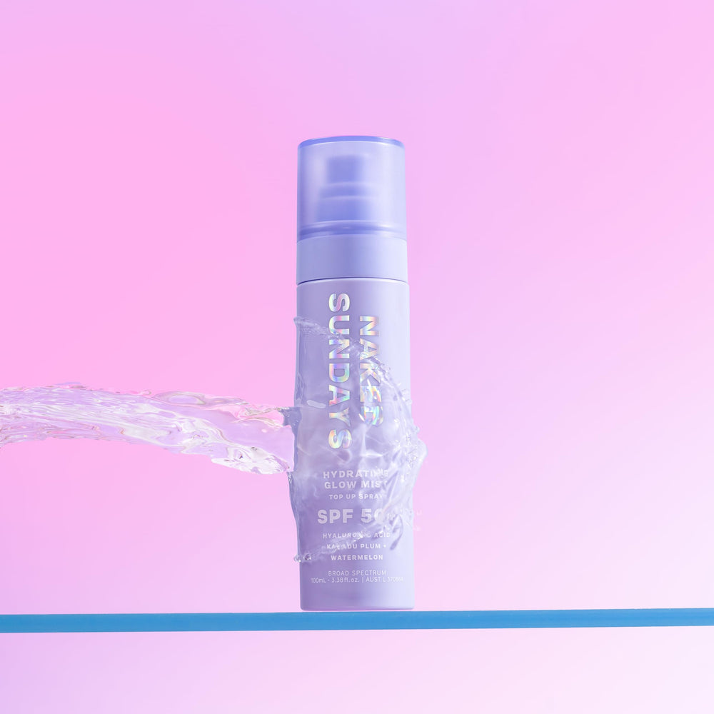 Naked Sundays watermelon extract visual suggests refreshing hydration upon application.