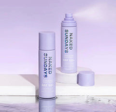 Naked Sundays SPF 50 mist used under makeup creates a hydrating base.