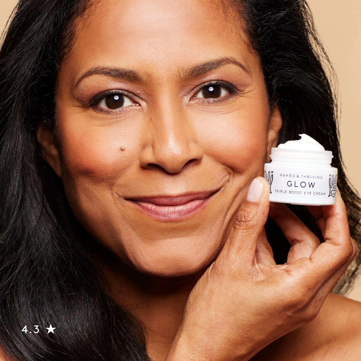 Naked & Thriving Glow triple boost eye cream swatch reveals silky texture