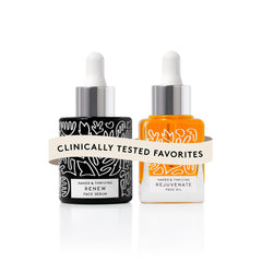 Naked & Thriving Renew serum bottle ready for hydrating night care