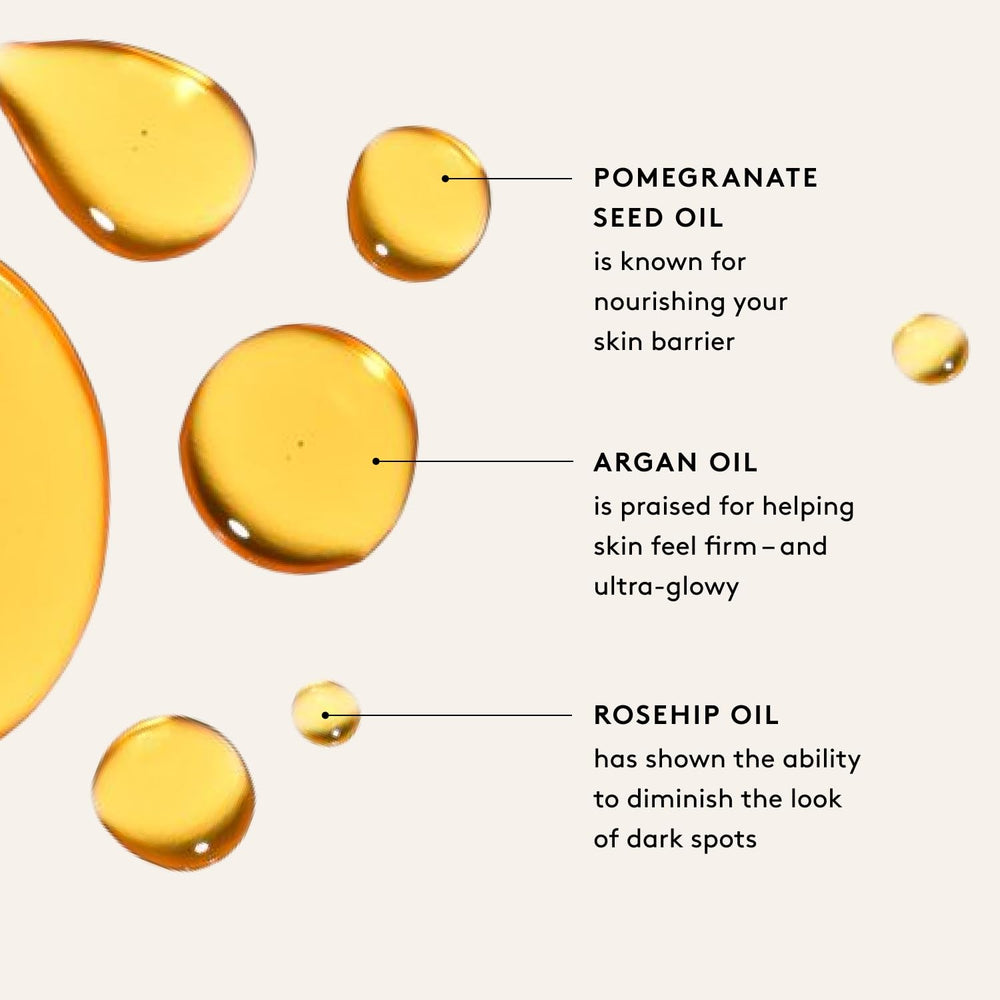 Product on a vanity suggests easy morning rituals for a healthy-looking glow