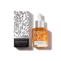 Naked & Thriving Rejuvenate bottle displays a nourishing glow for radiant skin
