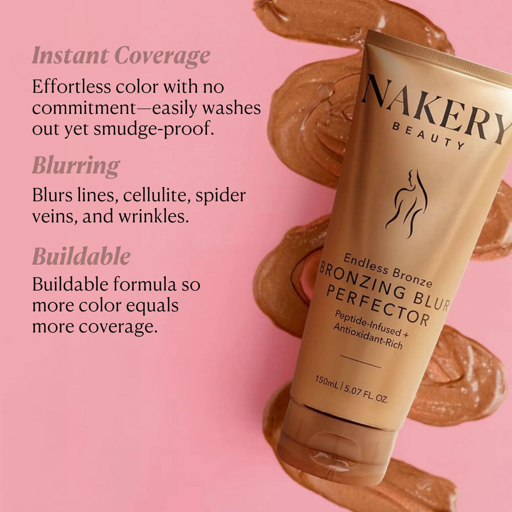 Nakery Bronzing Blur Perfector swatches showing buildable color and radiant sheen