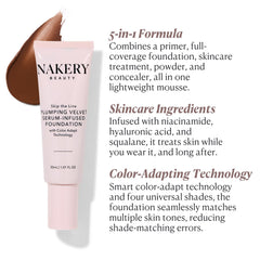Nakery mousse-texture foundation swatch showing whipped, lightweight feel