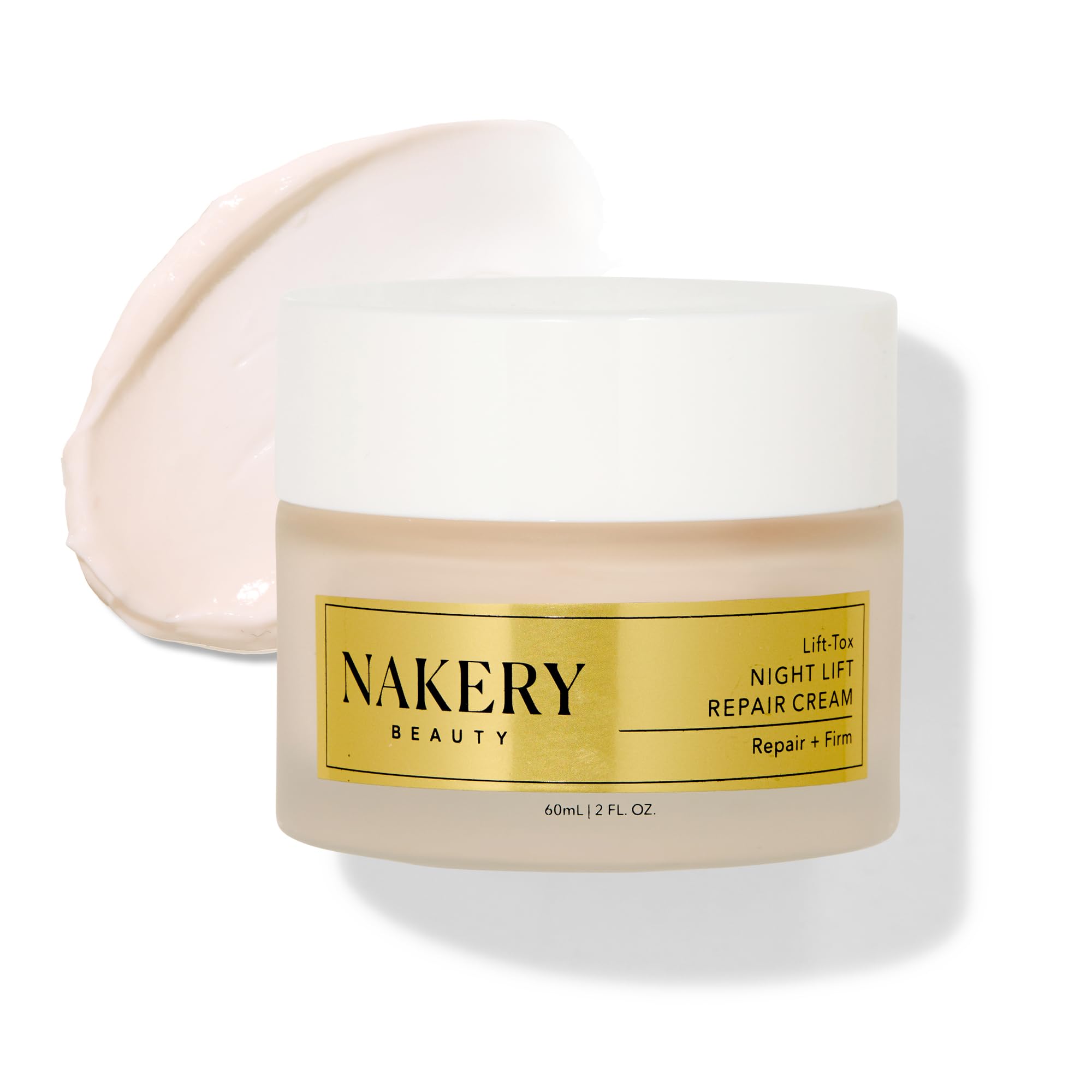 Nakery Lift-Tox Night Cream jar showing rich hydration and a premium feel