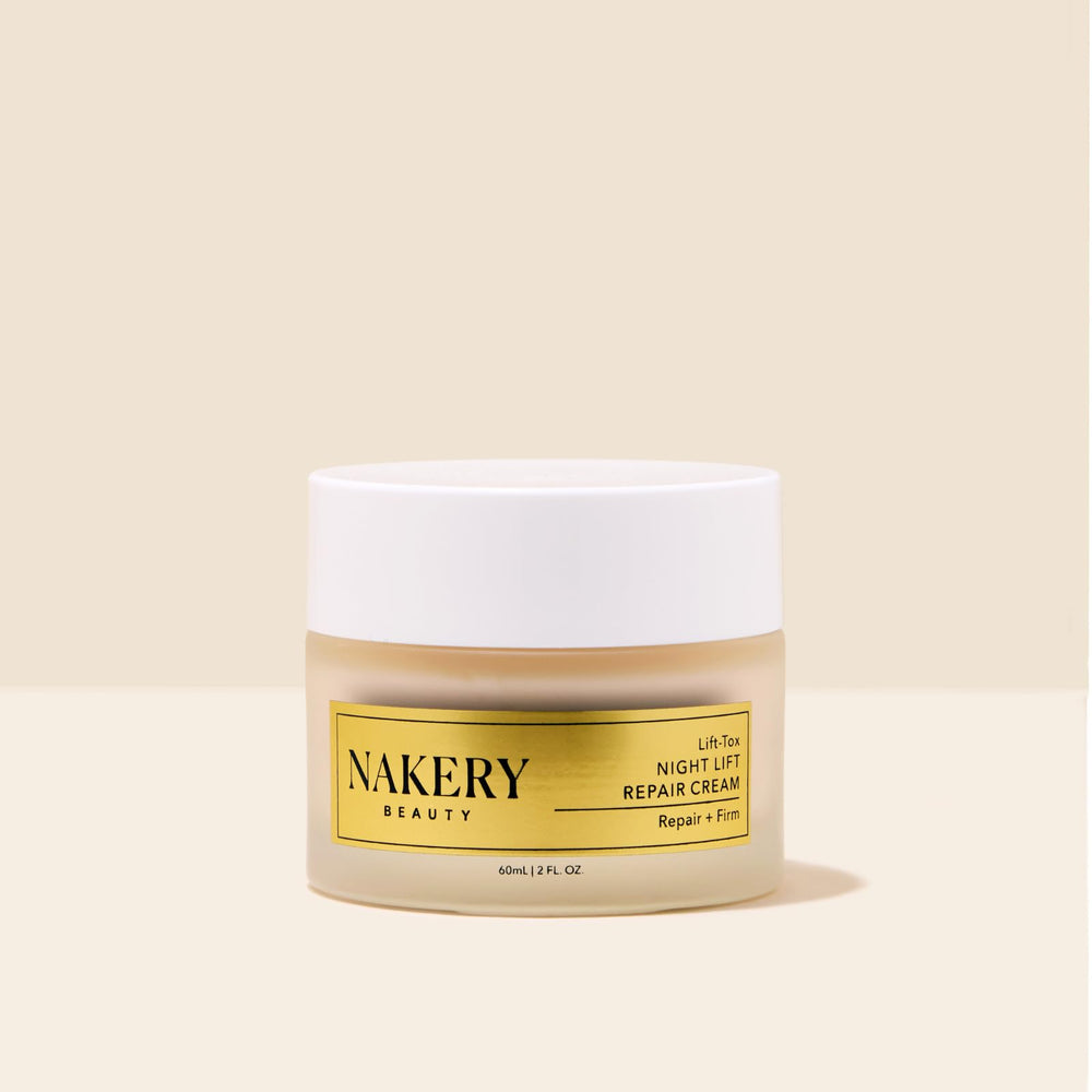 Nakery Lift-Tox Night Cream being spread for overnight nourishment