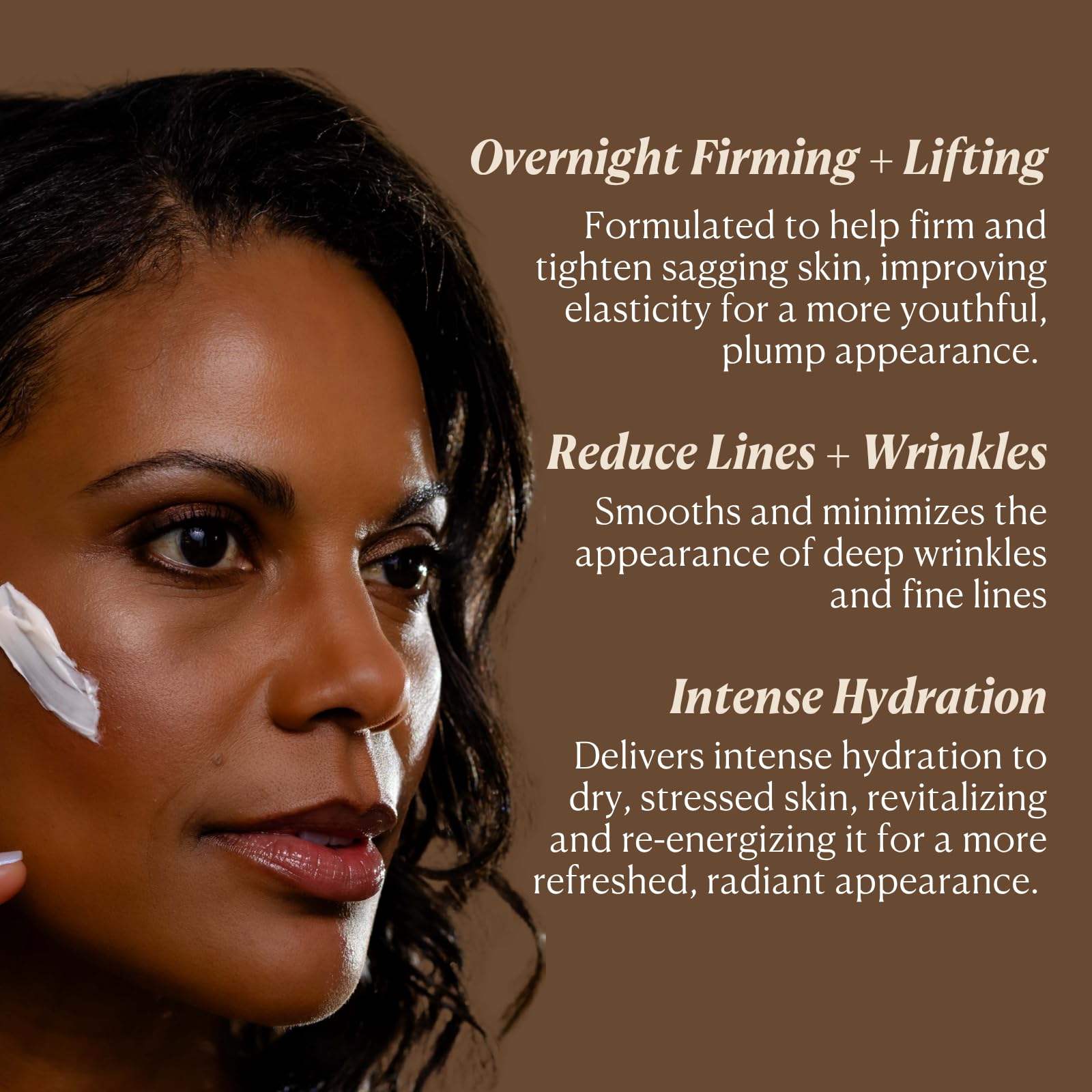 Nakery Lift-Tox Night Cream swatch highlighting velvety texture and deep hydration