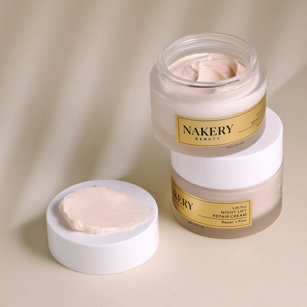 Nakery Lift-Tox Night Cream texture close-up reveals rich, velvety slip