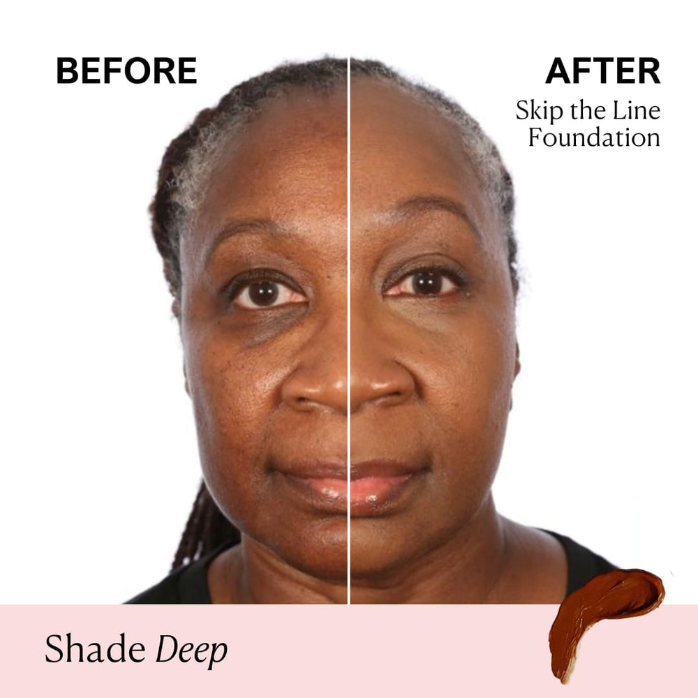 Nakery matte finish on skin indicating shine-free, long wear