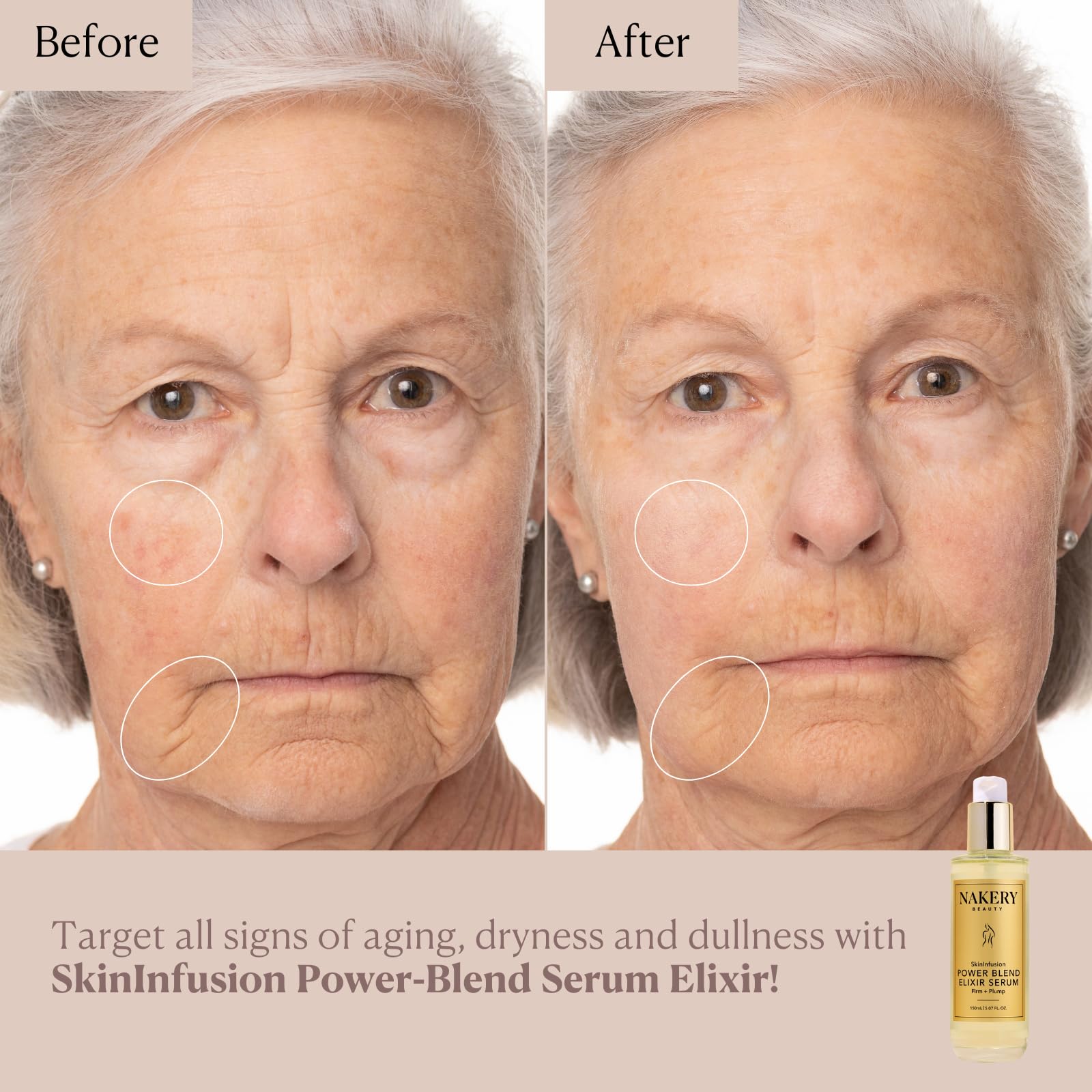 Nakery SkinInfusion application steps graphic explains how to apply evenly.