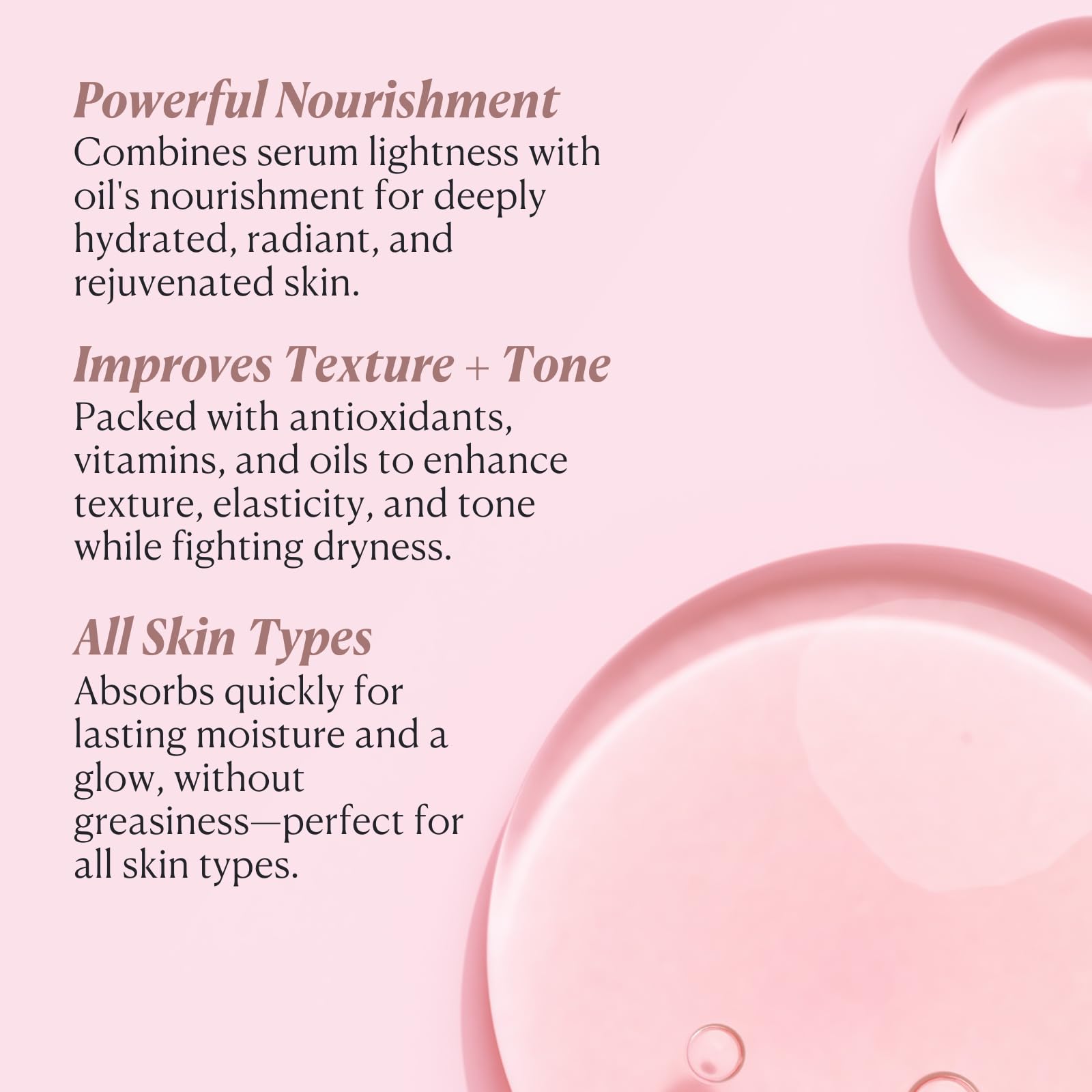 Nakery SkinInfusion serum texture close-up highlights fast-absorbing formula for glow.