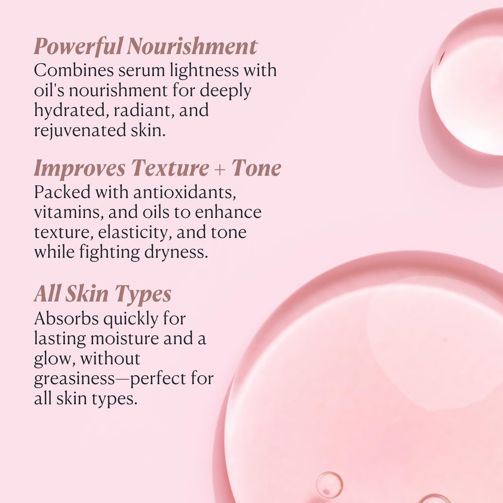 Nakery SkinInfusion serum texture close-up highlights fast-absorbing formula for glow.