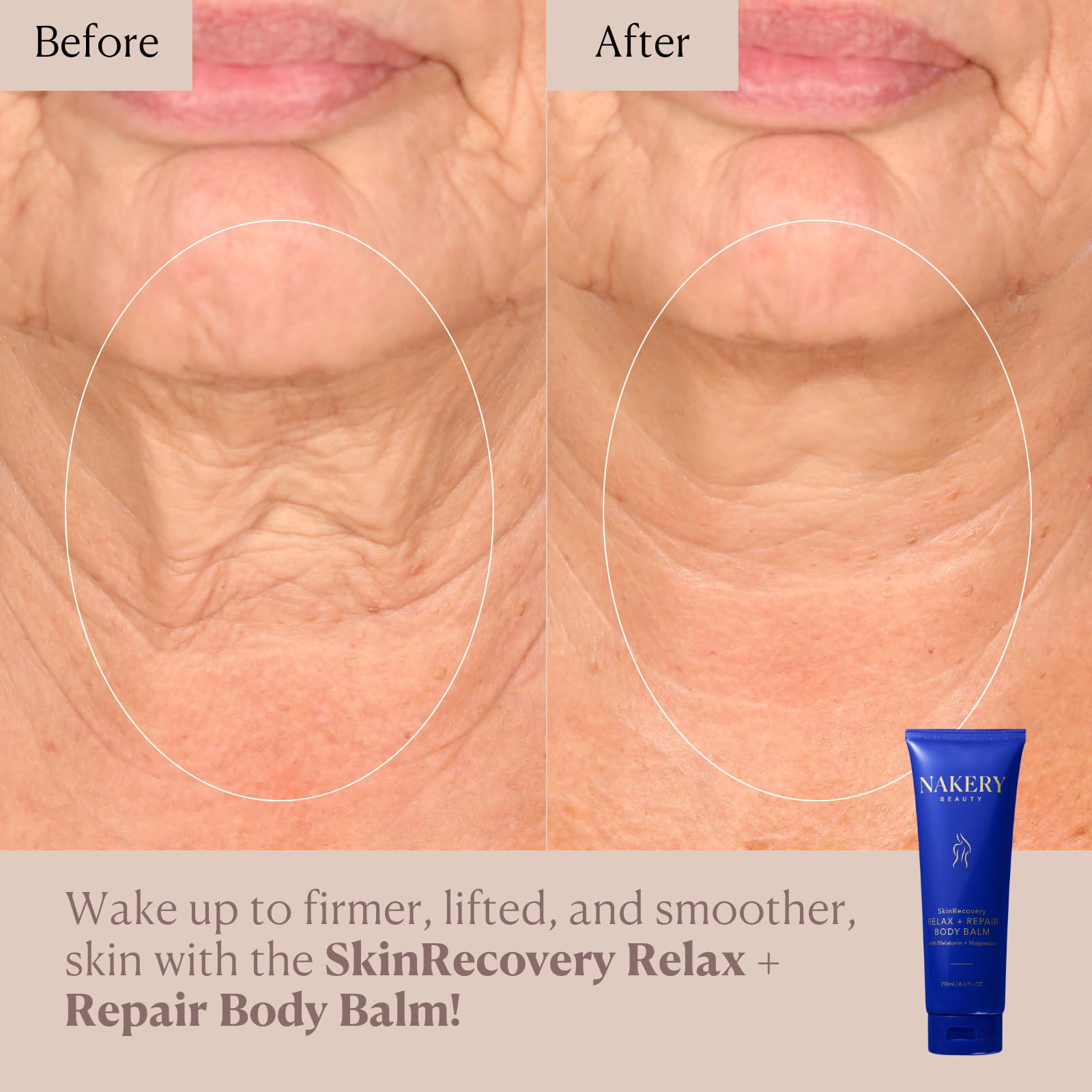 Woman applying balm on arm signals firming and daily skincare benefits